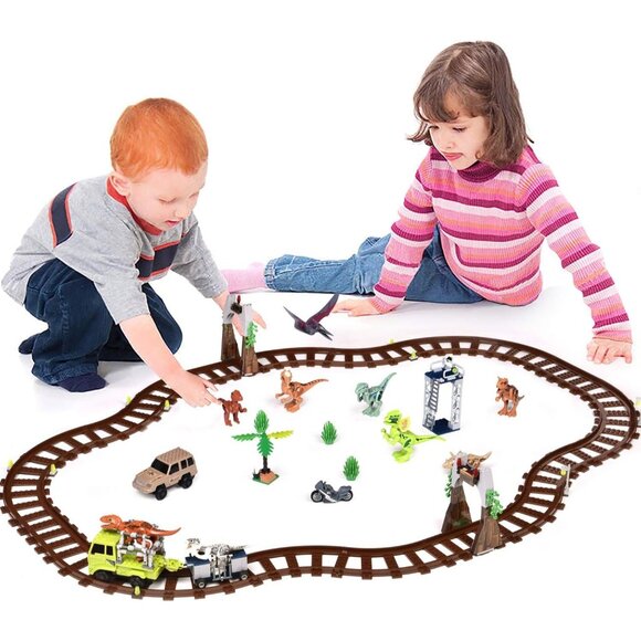 Fun Little Toys Dinosaur Track Story Set With 385 Pieces For Ages 3+ - Picture 10 of 11